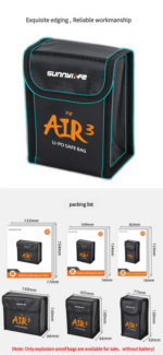 Bolsa Ignifuga Para 1 Batería Drone Dji Air 3 - Imagen 3