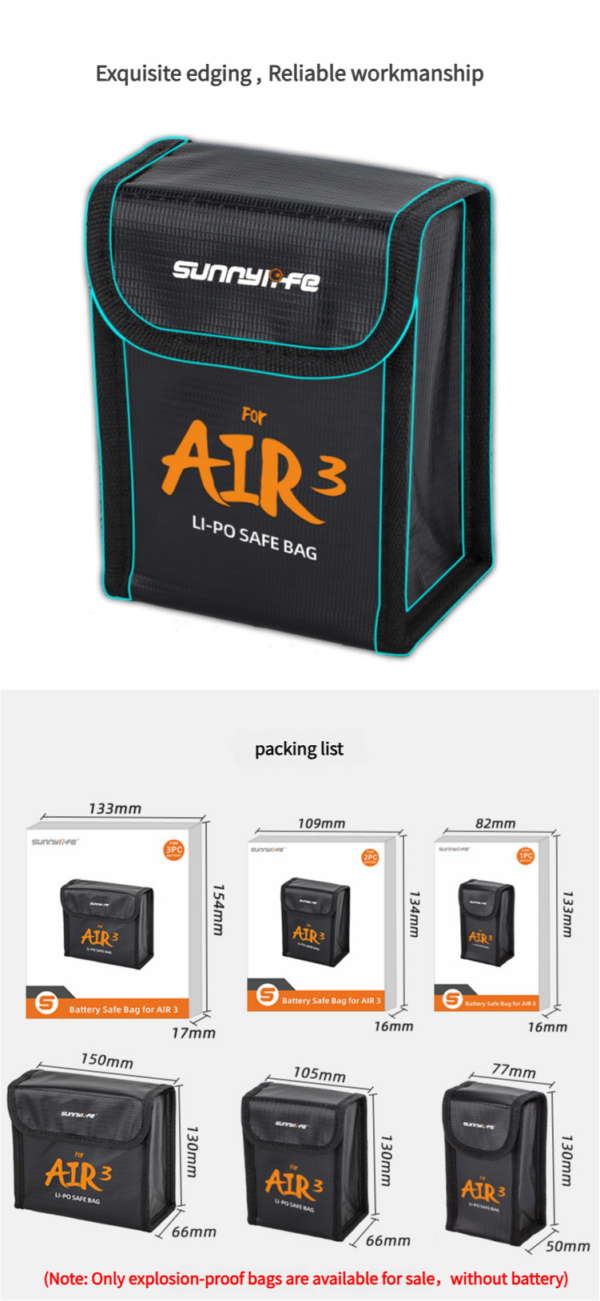 Bolsa Ignifuga Para 1 Batería Drone Dji Air 3 - Imagen 3