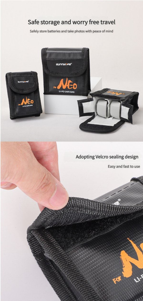 Bolsa Ignífuga Para 3 Baterías De Drone Dji Neo - Imagen 2