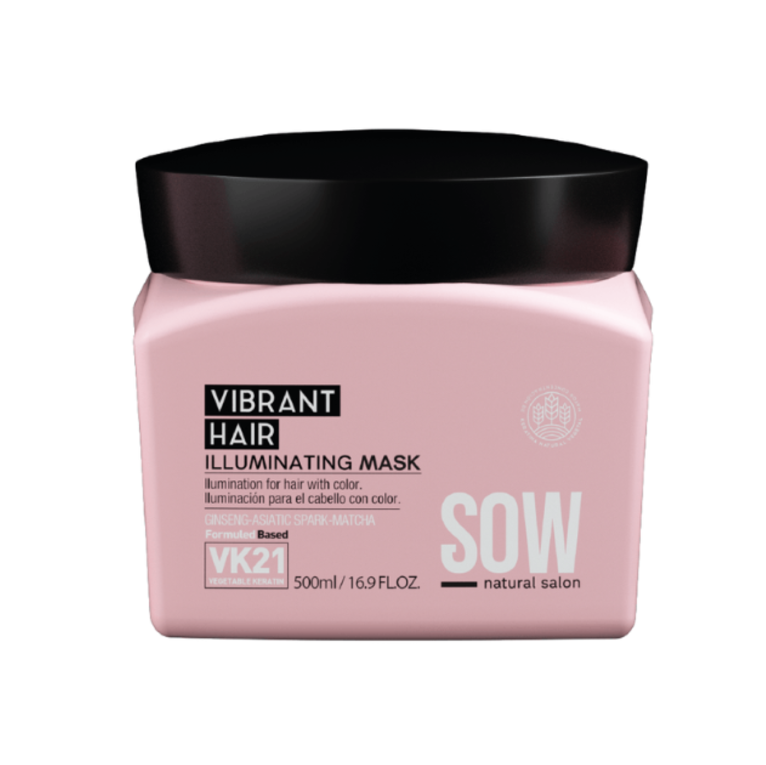 mascara rosa 500ml Mascarilla Sow Vibrant Hair para Cabellos con Color y Mechas 500 ml - Imagen 1