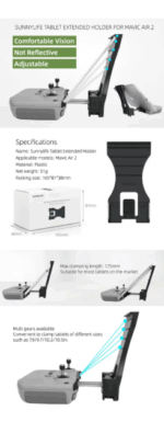 Soporte Extensible De Tablet Para DJI RC N1/2/3 - Imagen 5