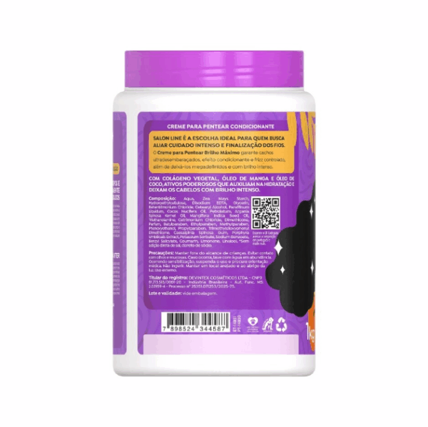 Crema Para Peinar Salon Line Brillo Maximo Antifrizz x 1kg - Imagen 3