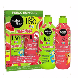 Kit Salon Line Shampoo 300ml +Acondicionador 200ml Kids Meu Liso Sandia