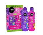 Kit Salon Line Shampoo 300ml +Acondicionador 200ml Kids Meu Liso Uva