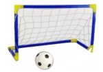 Set Arco de Fútbol Infantil Plástico con Red, Pelota e Inflador