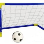 Set Arco de Fútbol Infantil Plástico con Red, Pelota e Inflador