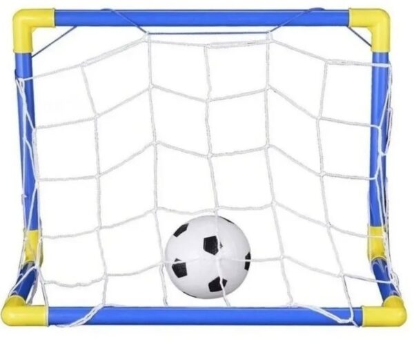 Set Arco de Fútbol Infantil Plástico con Red, Pelota e Inflador - Imagen 2