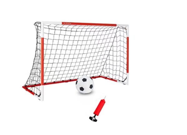 Set Arco de Fútbol Infantil Plástico con Red, Pelota e Inflador - Imagen 3